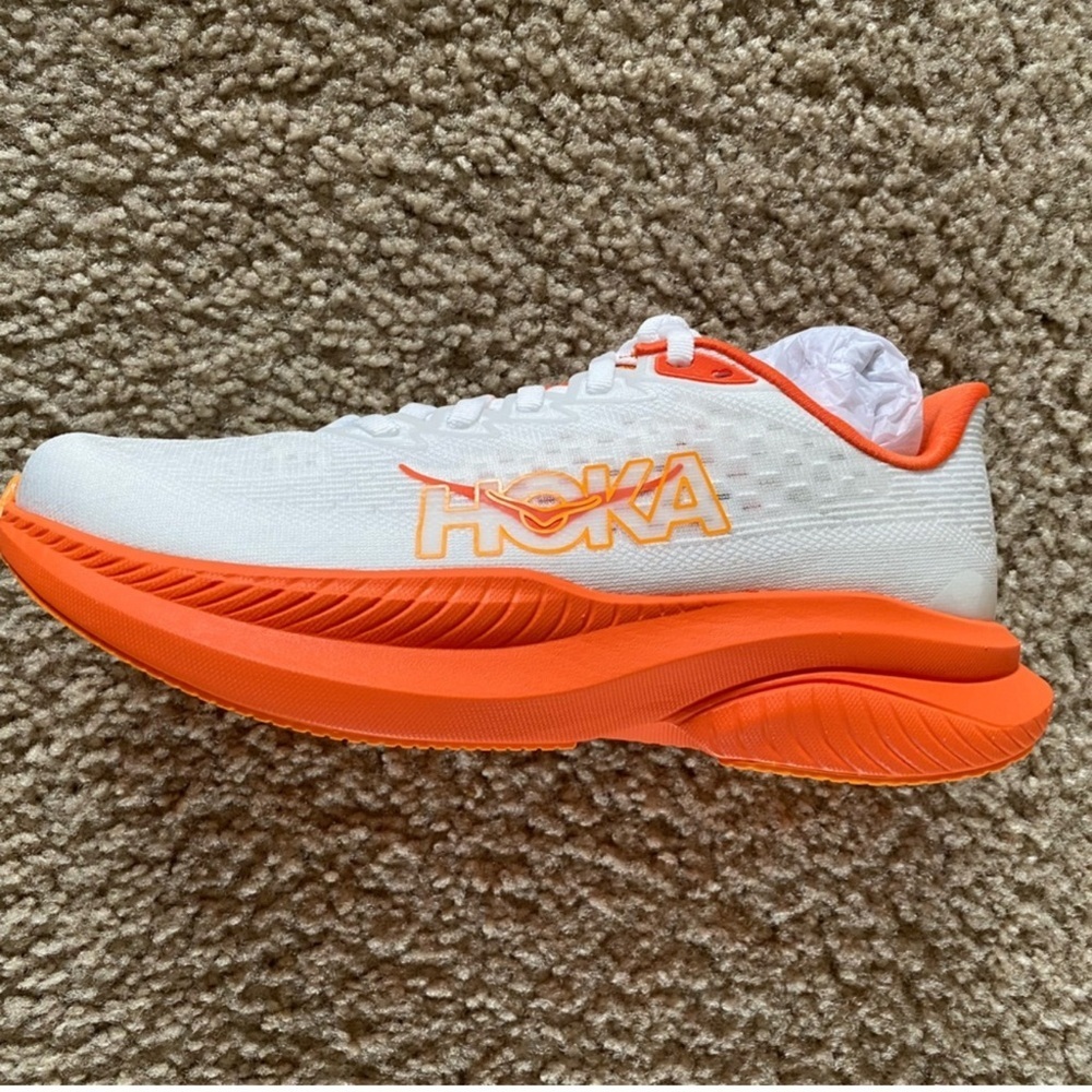 NWB Hoka Mach 6 Running Shoes Frost/Lava Size 6 - Picture 6 of 7